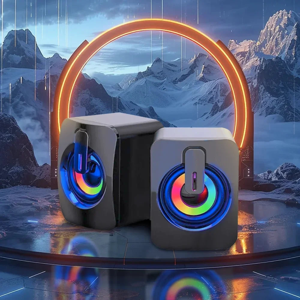 USB Wired Computer Speaker with Microphone — High Fidelity Stereo Desktop