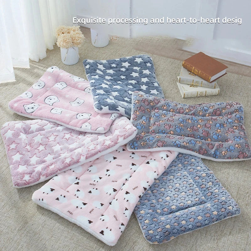 Flannel Pet Sleeping Mat – Soft Dog & Cat Bed Cushion, Puppy Sofa Mattress, Small to Large Dogs