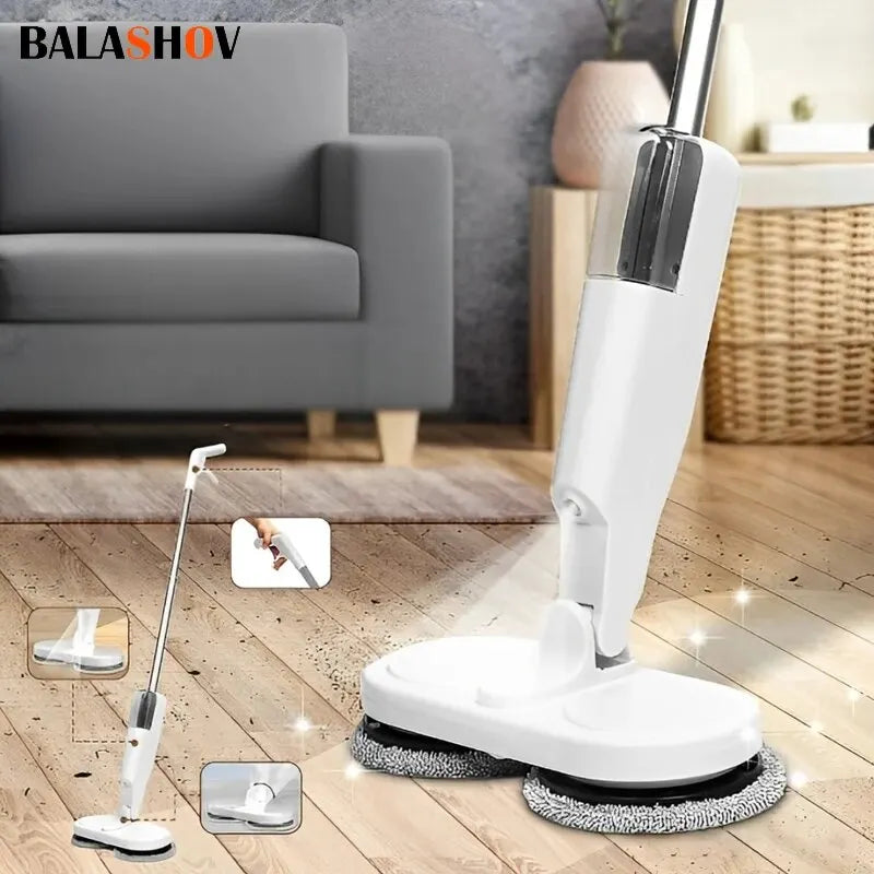 2-in-1 Wireless Electric Spin Mop & Floor Scrubber
