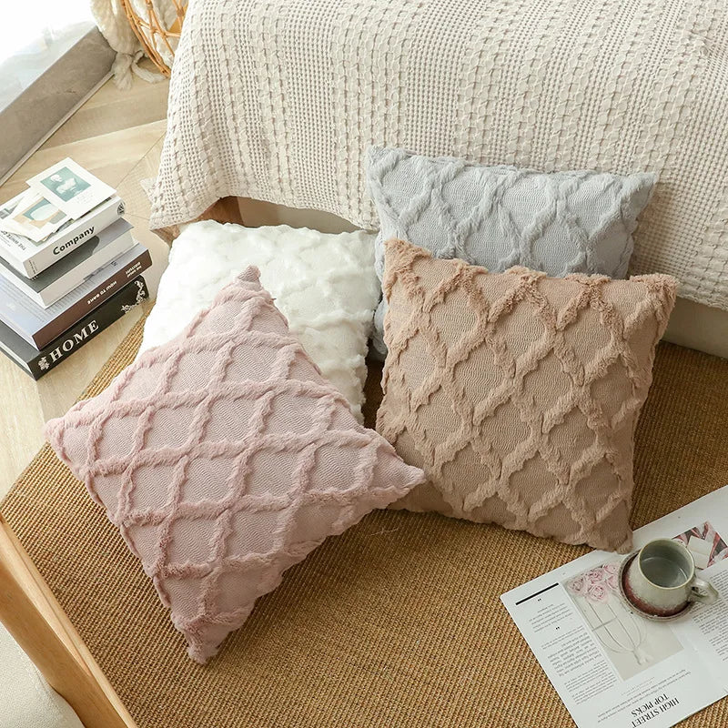 Faux Fur Luxury Plush Throw Pillowcase – Soft Decorative Cushion Cover, Multiple Colors & Sizes