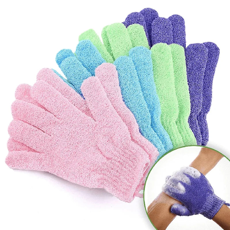 Colorful Exfoliating Gloves 1-10 Pack – Double-Sided Bath Gloves for Spa, Massage & Body Scrubs