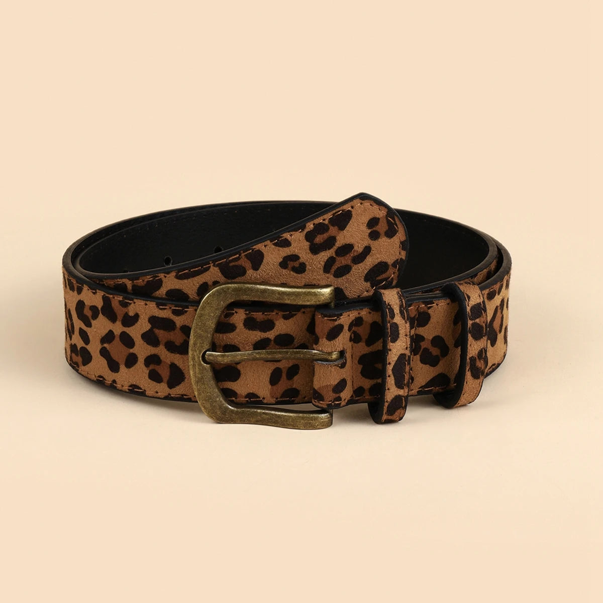Boho PU Leopard Print Belt Women's Dress – Slim Fit Custom Belt Dress