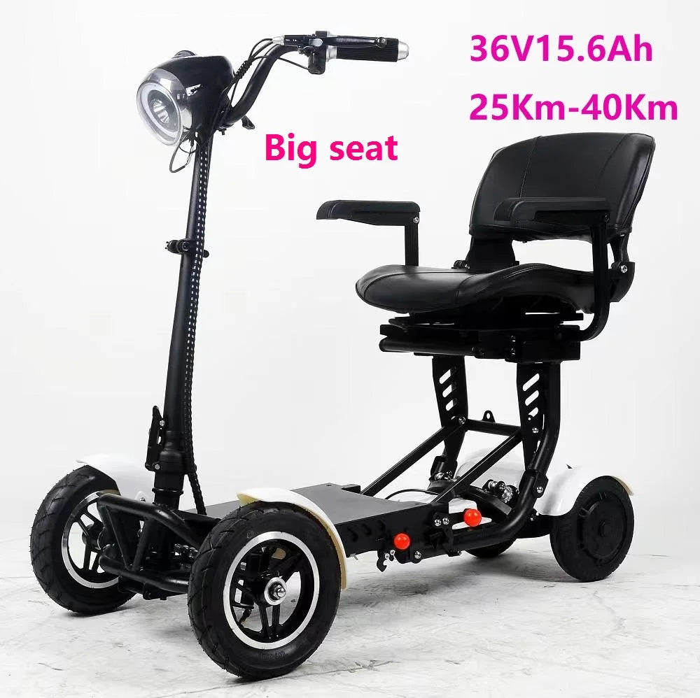 4-Wheel Mobility Scooter for Seniors, Foldable Electric Travel Scooter