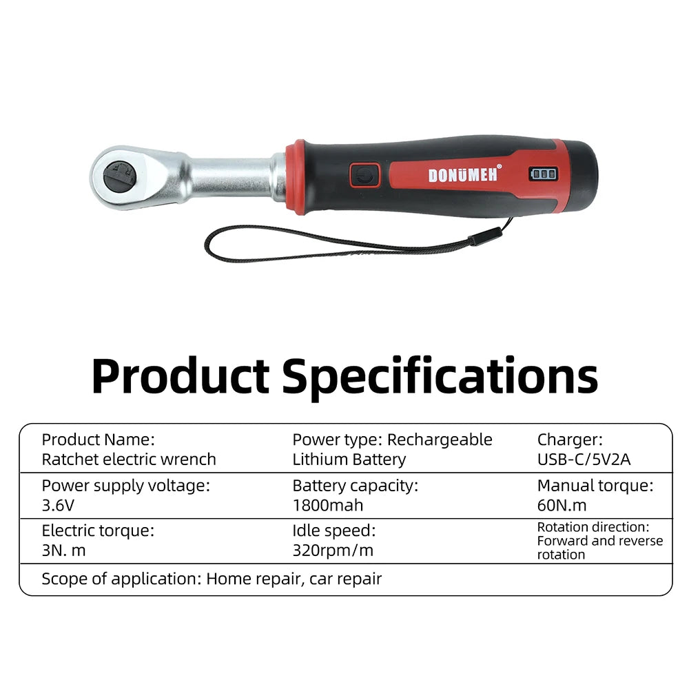 3.6V Rechargeable Electric Ratchet Wrench