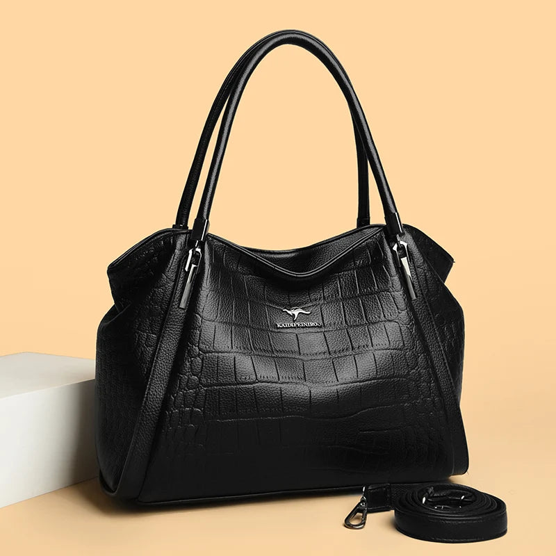 Luxury PU Casual Tote Shoulder Bag – Rivet & Sequin Designer Crossbody Handbag for Women