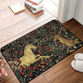 Medieval Unicorn Floral Doormat – Non-Slip Washable Rug for Home Decor