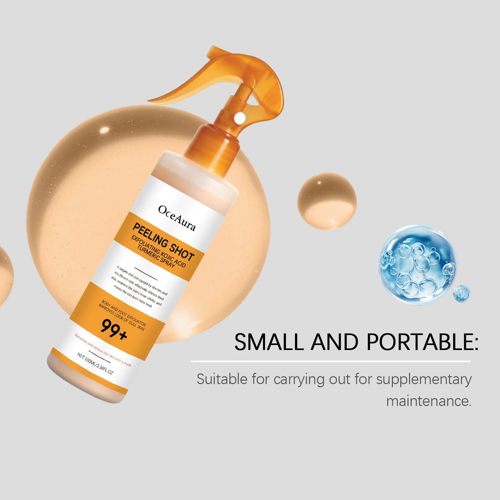 Kojic Acid & Turmeric Brightening Spray & Serum – Exfoliating, Hydrating & Firming Skin Care