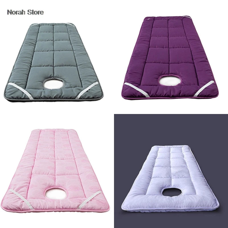 Beauty Salon Massage Bed Mattress Pad – Thickened Anti-Slip Cushion with Face Hole for Spa & Hospital