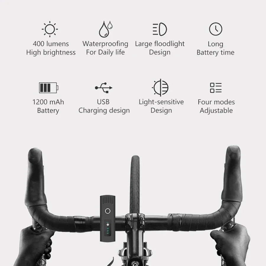 1000 Lumen USB Rechargeable Bicycle Front Light – Bright MTB Bike LED Headlight & Rear Lamp