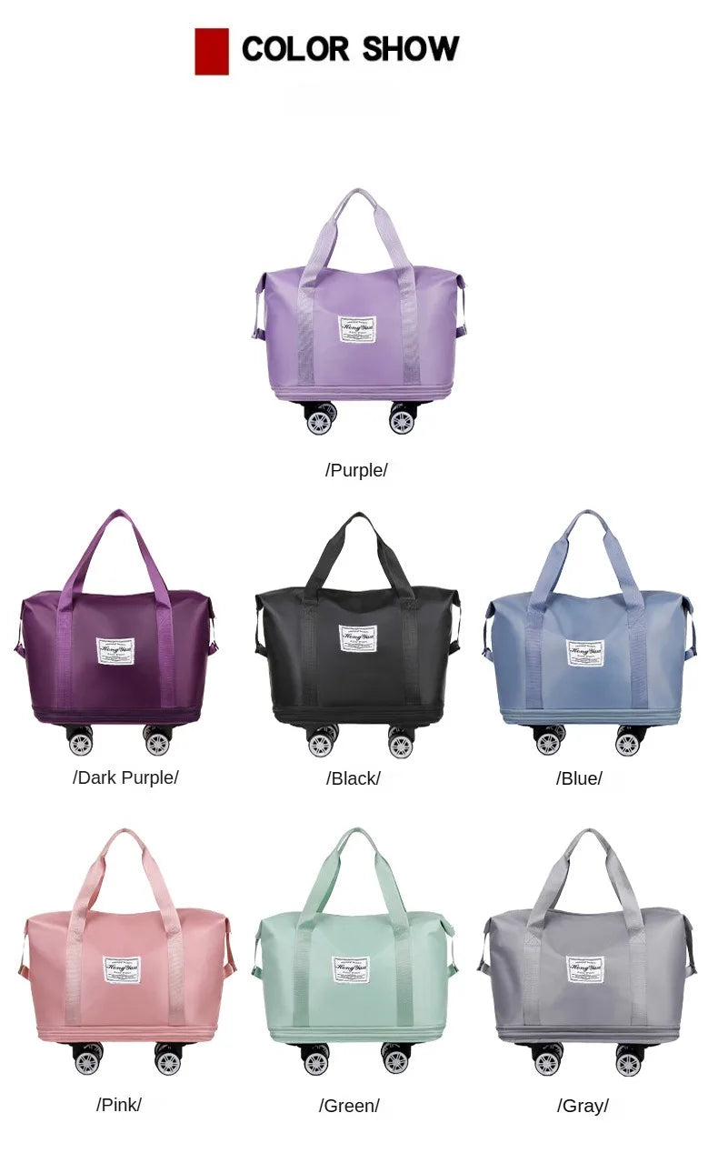 Expandable Fitness Travel Bag – Wet-Dry Storage & Wheels