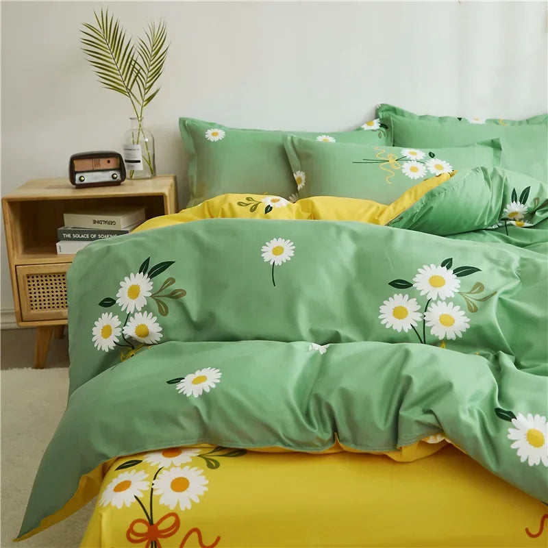 Cartoon Print Duvet Cover Set – Skin-Friendly 400TC Polyester, 3-Piece with 2 Pillowcases, 20 Designs & 4 Sizes