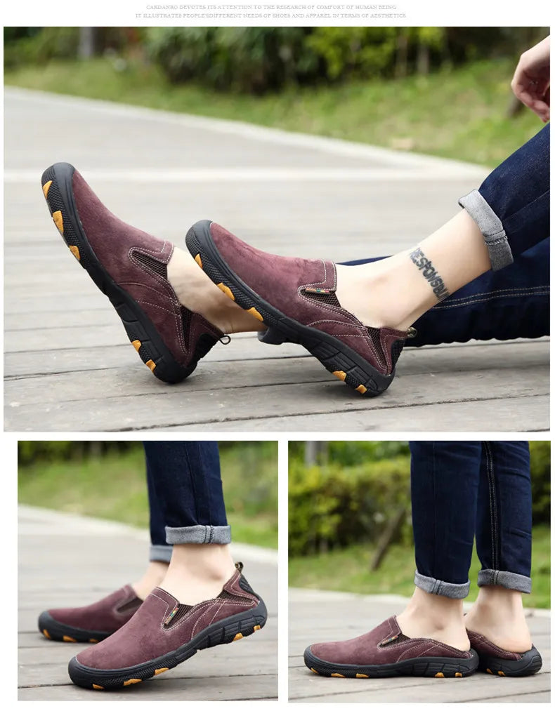 Men's Cow Leather Cotton-Lined Slip-On Loafers