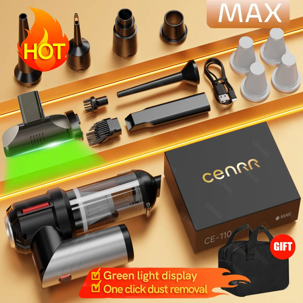 Cordless Car Vacuum – Brushless Motor & HEPA Filter