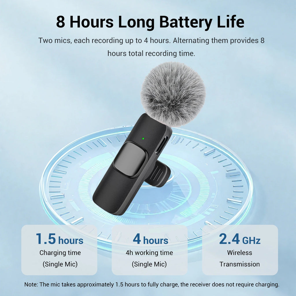 Crystal Clear Audio. Zero Setup. — Wireless Lavalier Microphone | Type-C, Plug & Play, 30m Range, Noise Reduction, 360° Pickup, 4 Colors