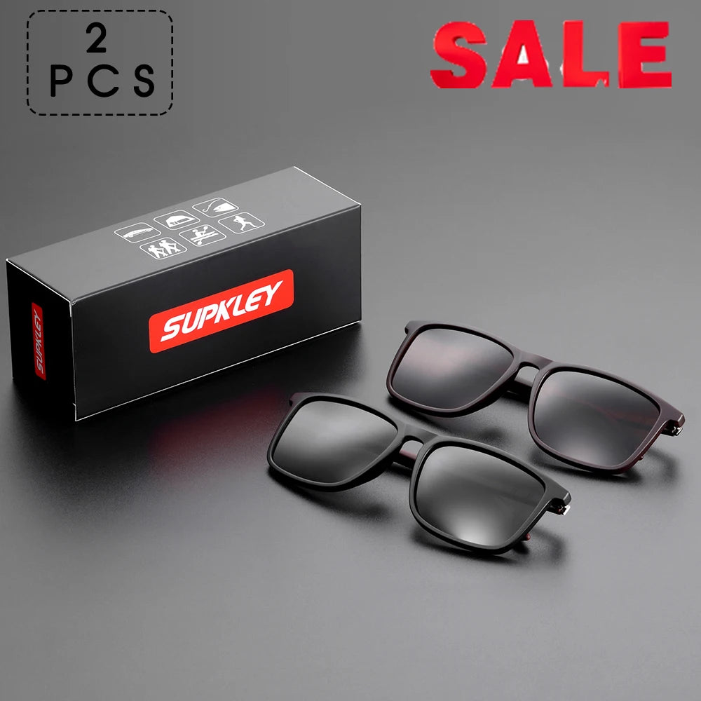 SUPKLEY Men's Polarized Square Sports Sunglasses