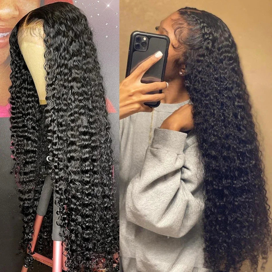 Rosabeauty 34 36inch Hd 13x4 13x6 Curly Wigs Deep Wave Frontal Wig Brazilian Curly Human Hair Wig Loose Water Wave Wig For Women