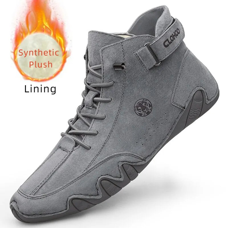 Men's Genuine Leather Lace-Up Ankle Boots