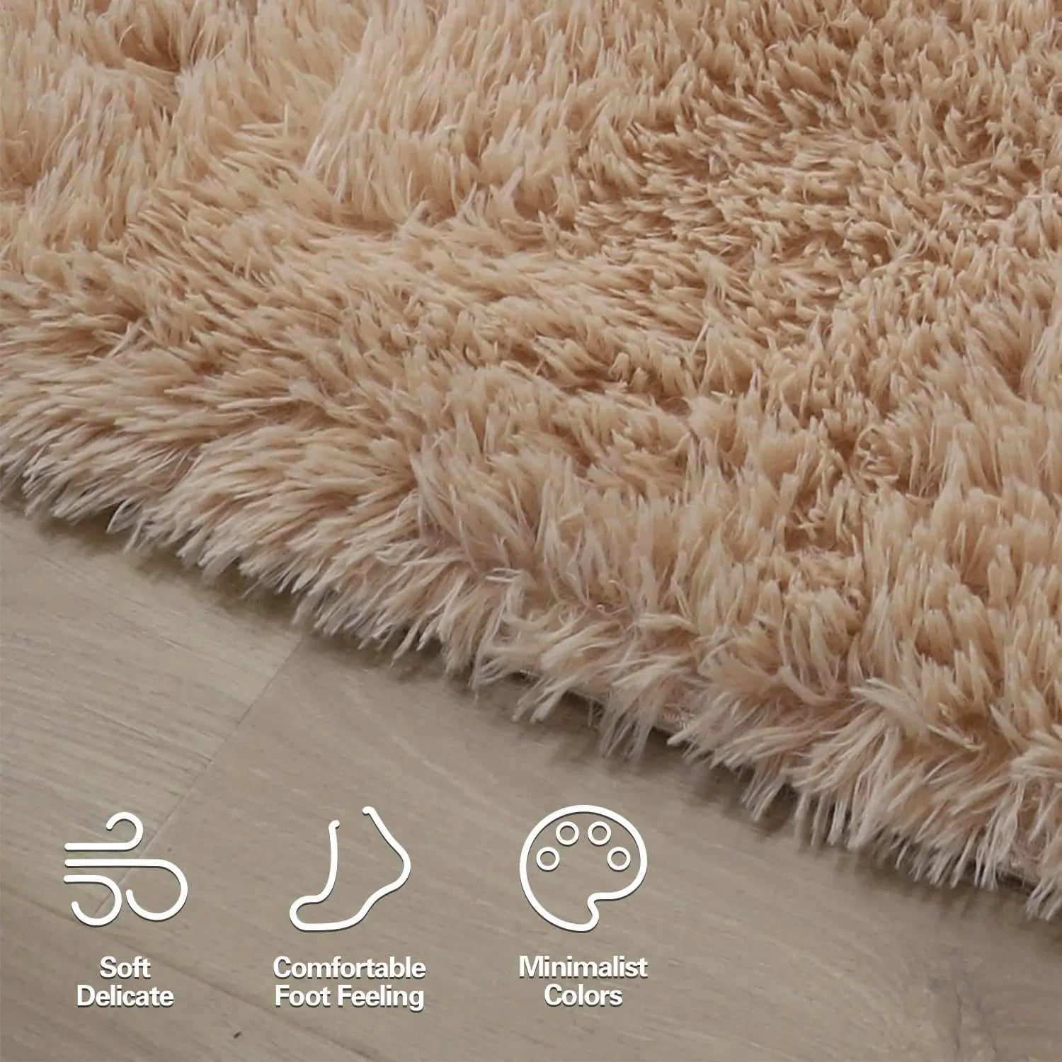Fluffy Area Rug – Nordic Style Non-Slip Bedroom & Living Room Carpet, 8 Colors & 7 Sizes
