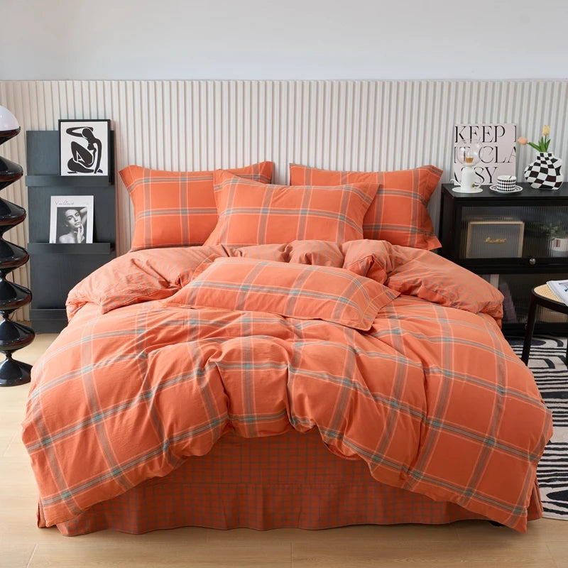 100% Cotton Plaid Duvet Cover | Classic Plaid Style, 160x210 to 220x240cm, Pillowcase Sold Separately