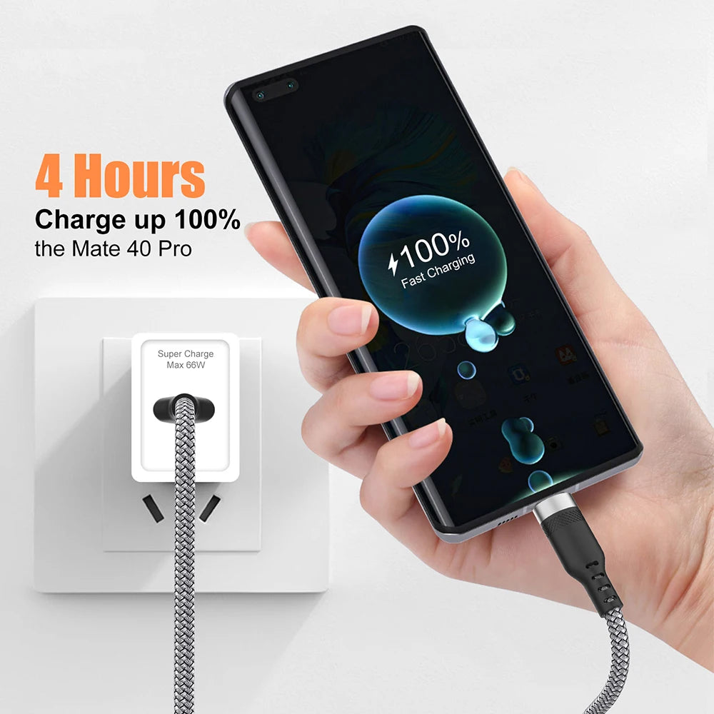 Charge Faster. Reach Further. — USB-A to USB-C 6A Super Fast Charging Braided Cable | 1m, 1.5m, 2m, 3m, 5m & 8m, CE Certified