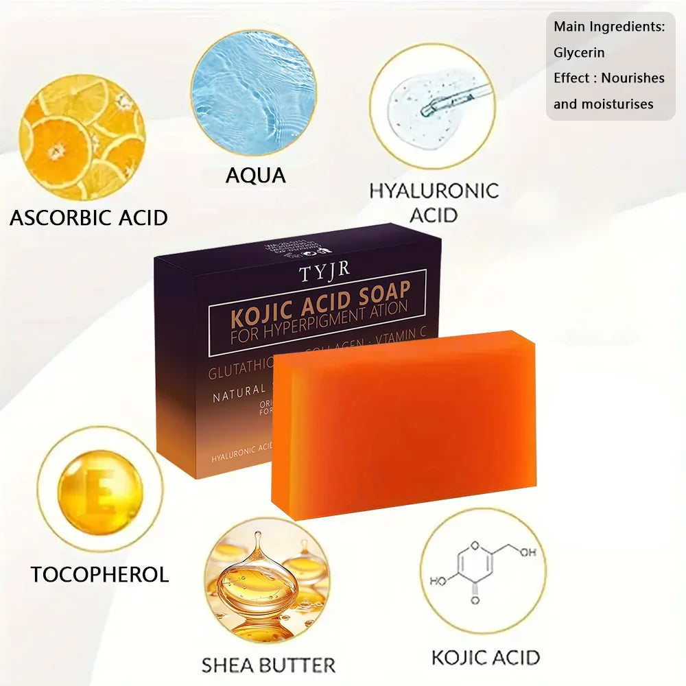 Turmeric & Kojic Acid Handmade Soap Bar – Deep Cleansing, Exfoliating & Brightening for Face & Body