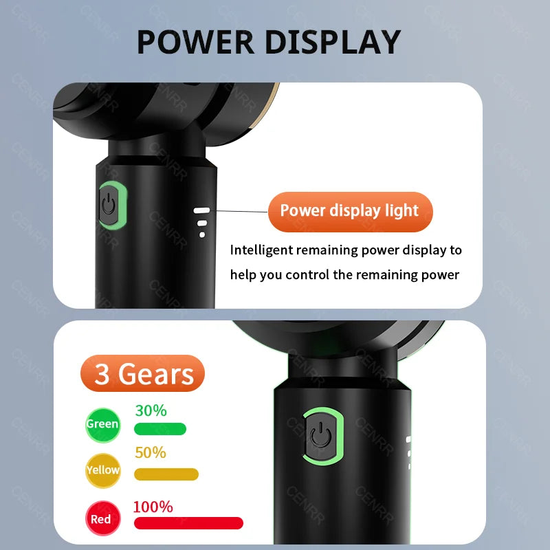 CENRR Wireless Car Vacuum Cleaner — 3-Gear Brushless Motor, 6000mAh, 9 Accessories, USB-C Charging