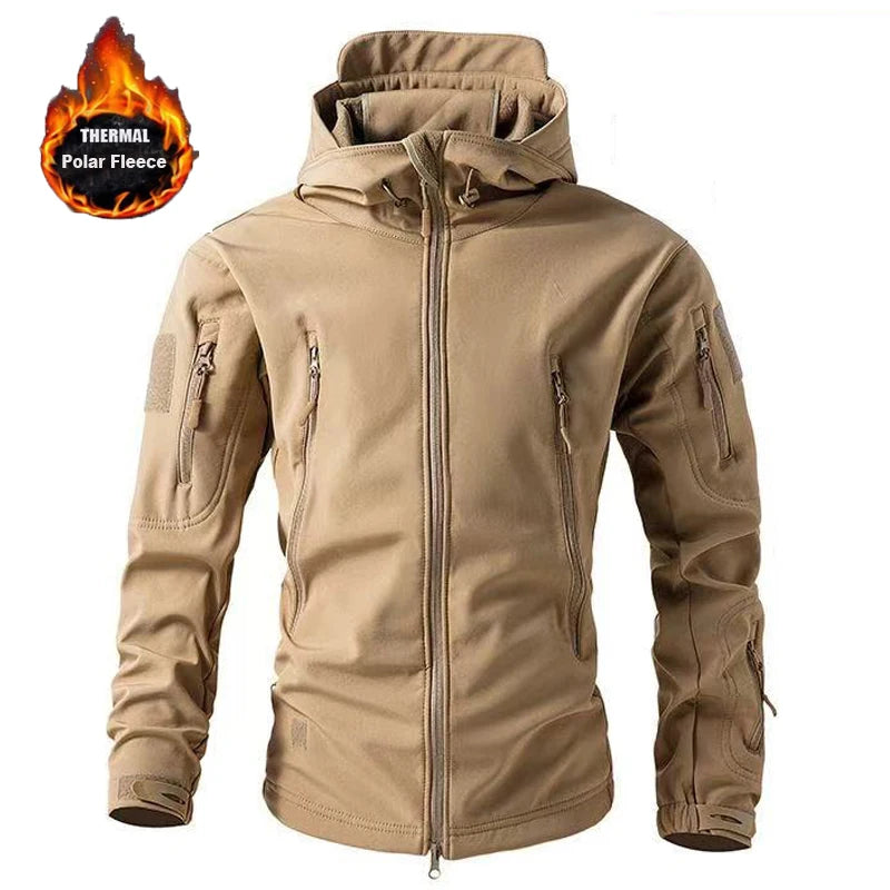 Men's Hooded Softshell Jacket – Multi-Pocket Outdoor Layer