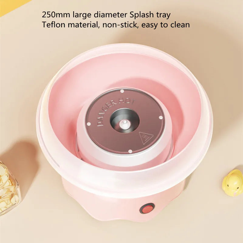 Kids DIY Cotton Candy Machine — Portable with Large Splash-Proof Plate, Hard & Sugar-Free