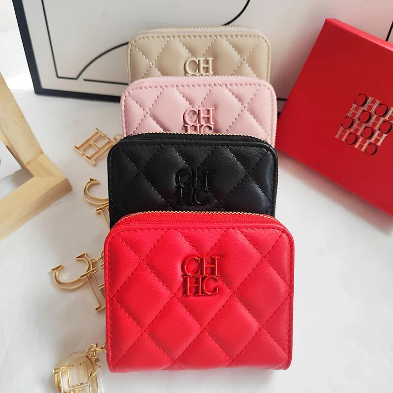 CH Exquisite Brand Logo Women's Wallet New Exquisite Luxury Short Style Solid Color Coin Women's Wallet High Quality PU Material