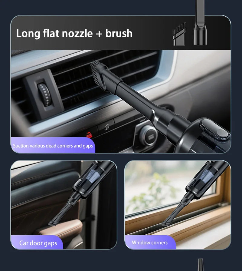 Wireless Car Vacuum Cleaner – One-Button Dust Dump, High Power Large Suction Mini Handheld