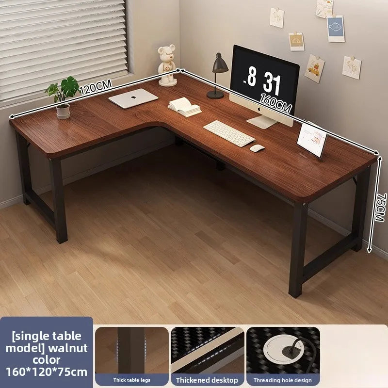 L-Shaped Corner Computer Heavy Duty Steel Frame Home Office WorkstationSpace Saving Writing Table for Gaming Bedroom Living
