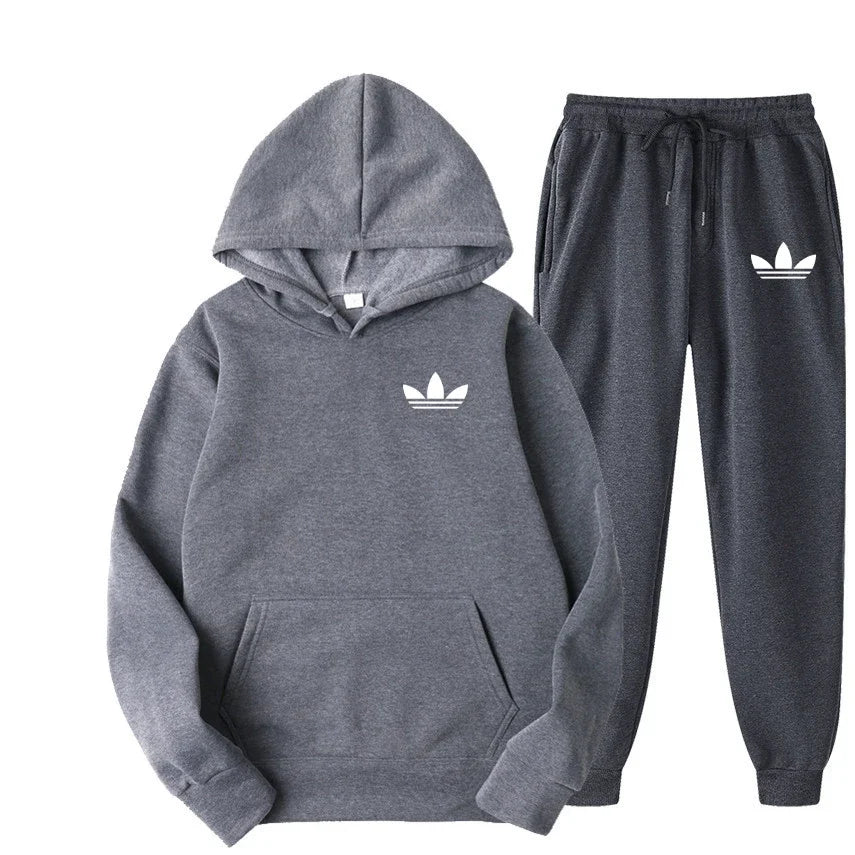 Men's Two-Tone Hoodie & Pants Casual Tracksuit Set – Outdoor Jogging Luxury Sport Suit