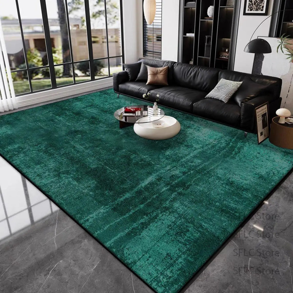 Plush Green Decorative Area Rug – Elegant Large Carpet for Living Room & Dining Room