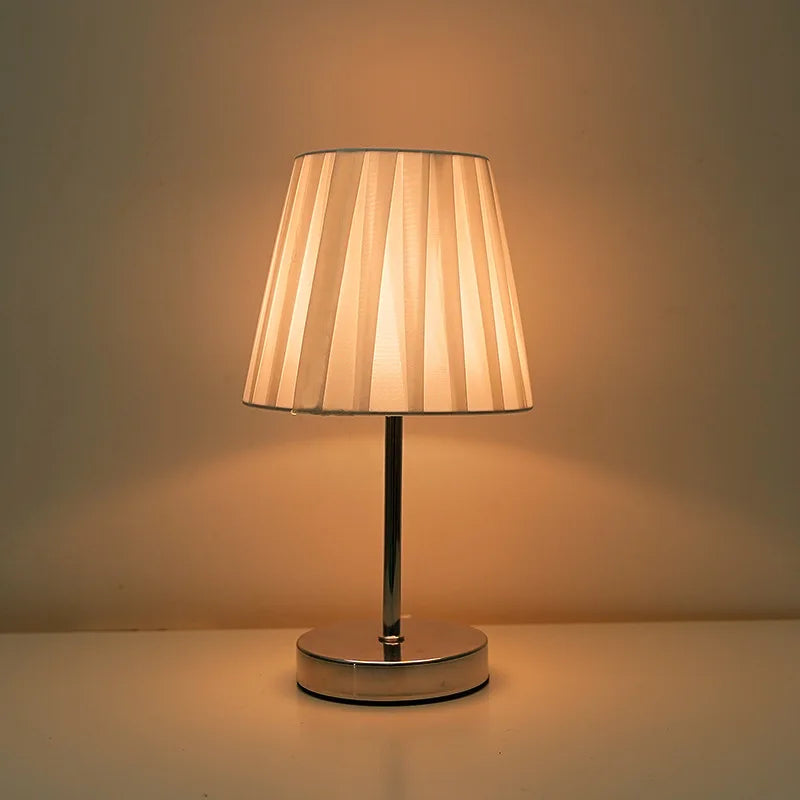 Fabric Shade Table Lamp – Compact LED Bedside Light