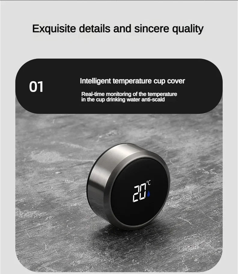 Stainless Steel Thermos Bottle with LED Temperature Display – 500ml–1L Vacuum Flask