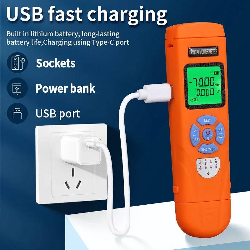 High-Precision FTTH Fiber Optic Power Meter — Digital Optical Signal Tester