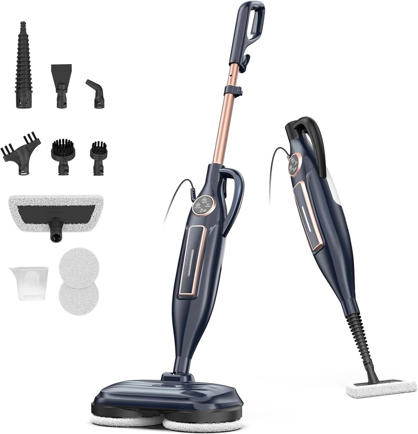 Steam Mop Cleaner with Rotating Mop Pad — 10-in-1, 1300W, 3 Steam Modes, Spin Scrubbing