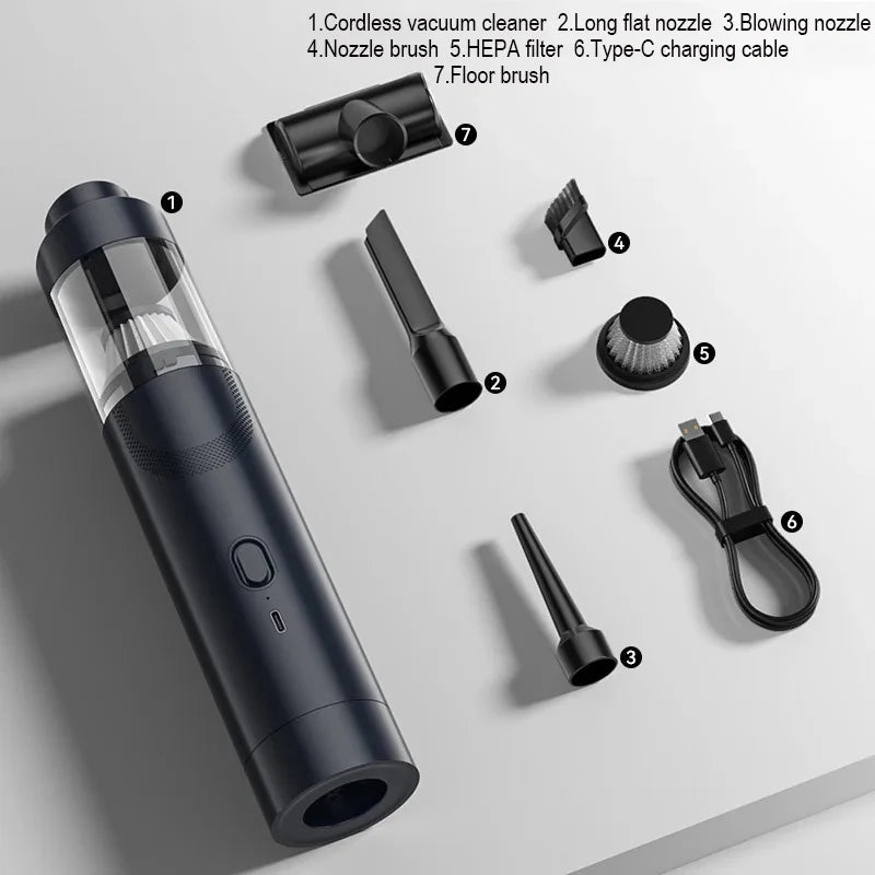 Mini Wireless Handheld Vacuum Cleaner – Powerful Suction for Car & Home Appliance Cleaning