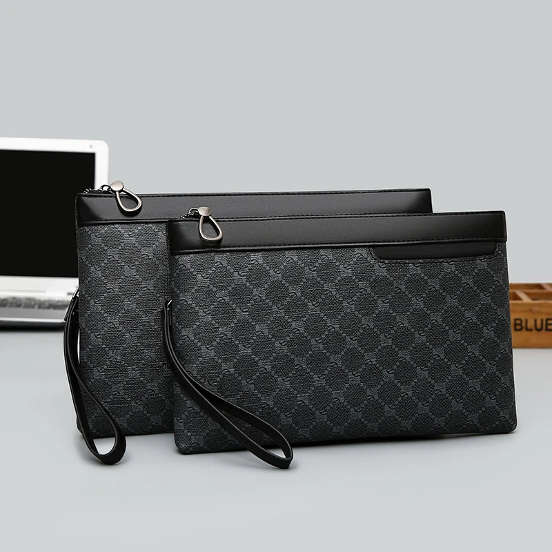 Luxury Design Business Men Day Clutch Bag Durable Soft PU Leather Money Pouch Bag Fashion Male Cardholder Case Phone Handbags