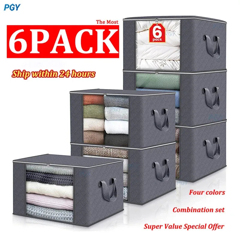 Foldable Clothes & Quilt Storage Bag – Large Capacity Dustproof Bedroom Closet Organizer