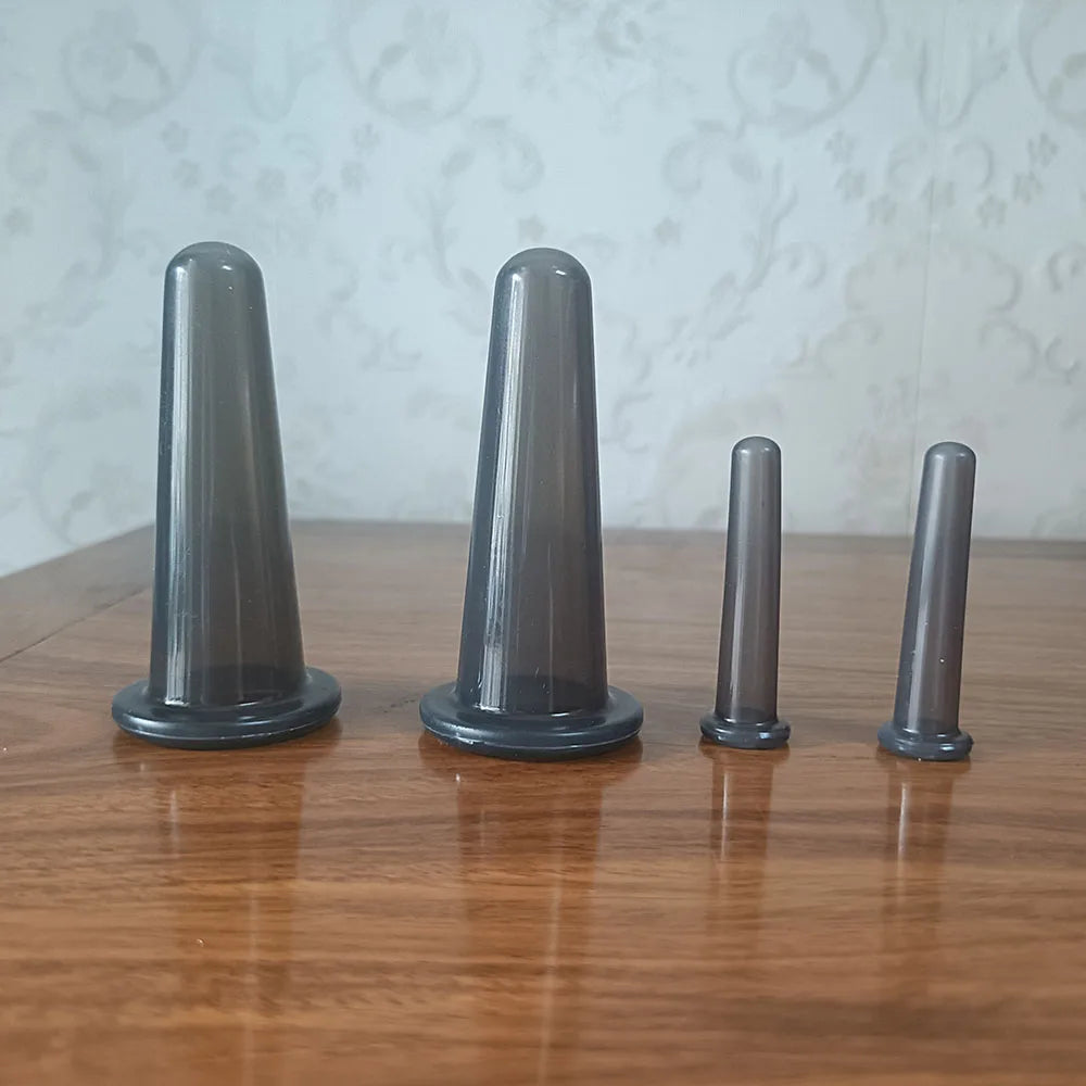 4-Piece Silicone Vacuum Cupping Massage Jars Set