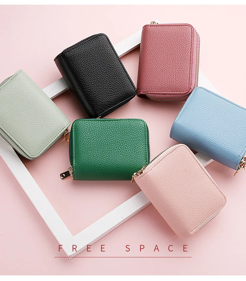 Women's Double Zipper Short Wallet – Fashion Credit Card Holder with Large Capacity Coin Purse