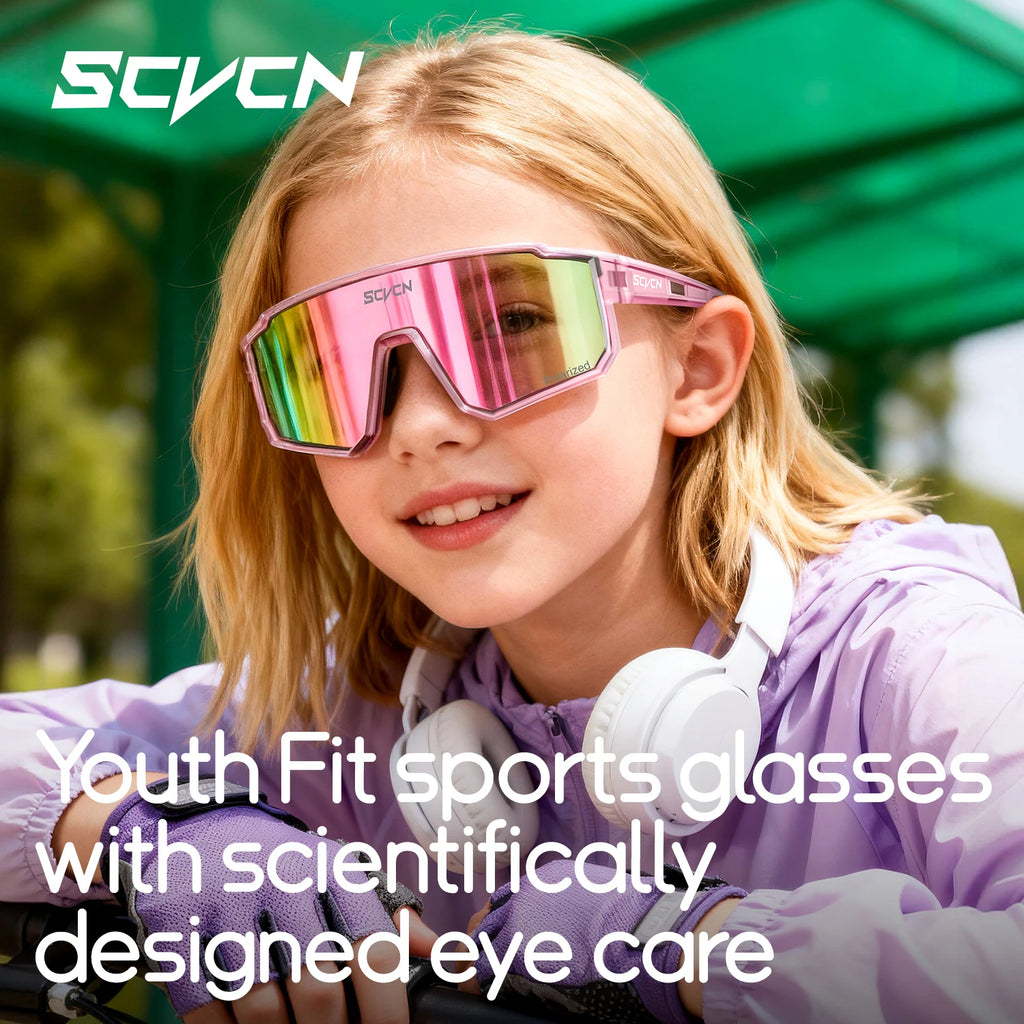 SCVCN Kids Photochromic Sport Sunglasses | UV400 Boys Girls Outdoor Skateboarding Bike Golf Eyewear