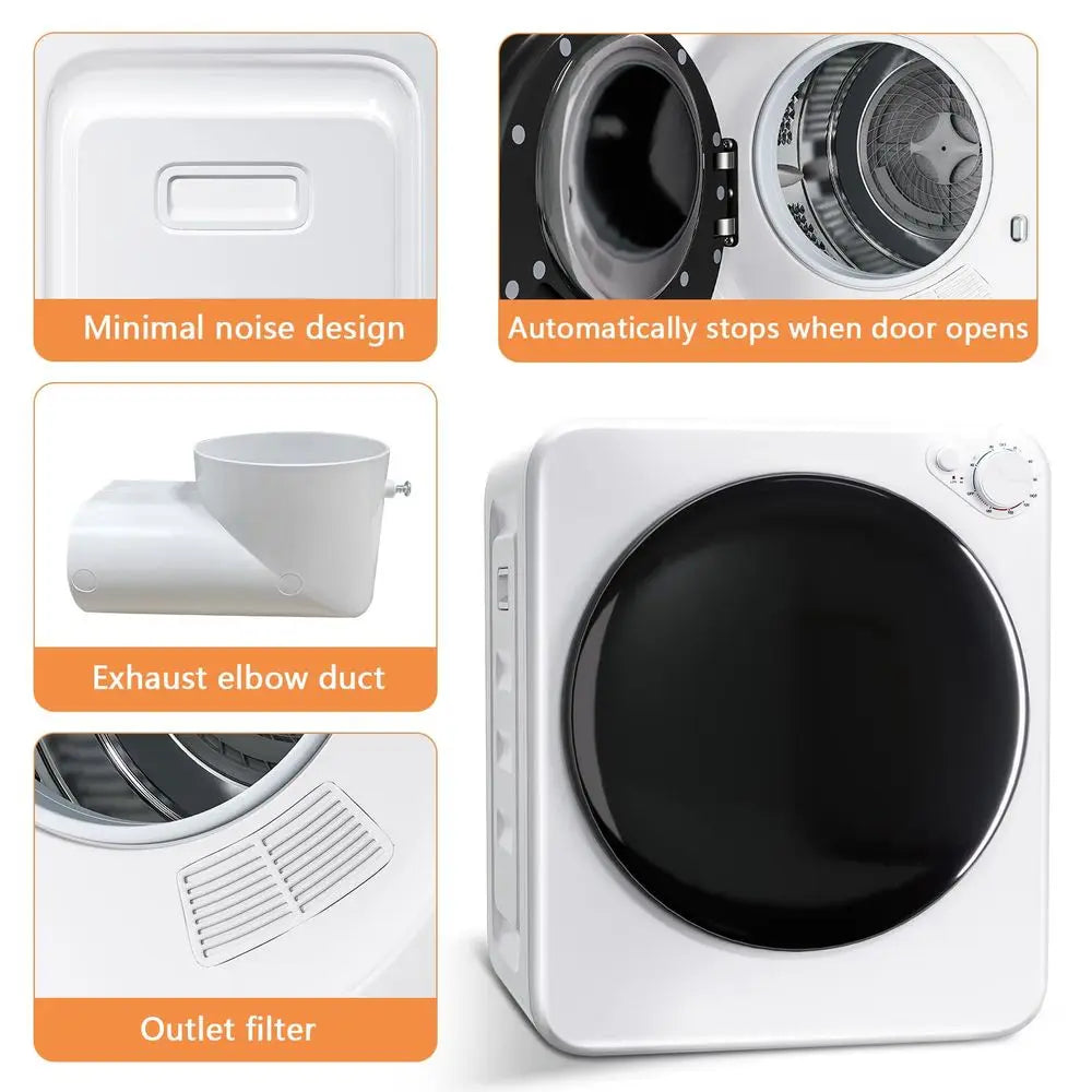 Portable Washer & Dryer Combo Set — 17 lbs Fully Automatic Washing Machine & 1.8 Cu Ft Portable Clothes Dryer, Compact Laundry