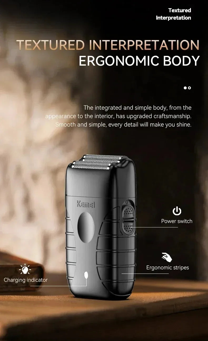 Kemei Professional Hair Clipper & Beard Trimmer – LCD Display, Wet/Dry, USB Fast Charge