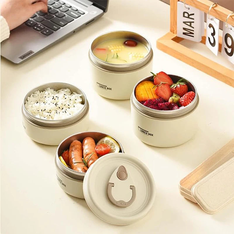 3-Tier Stackable Insulated Lunch Container Set – 304 SS Thermal Bento Box with Bag for Adults & Kids, Leakproof