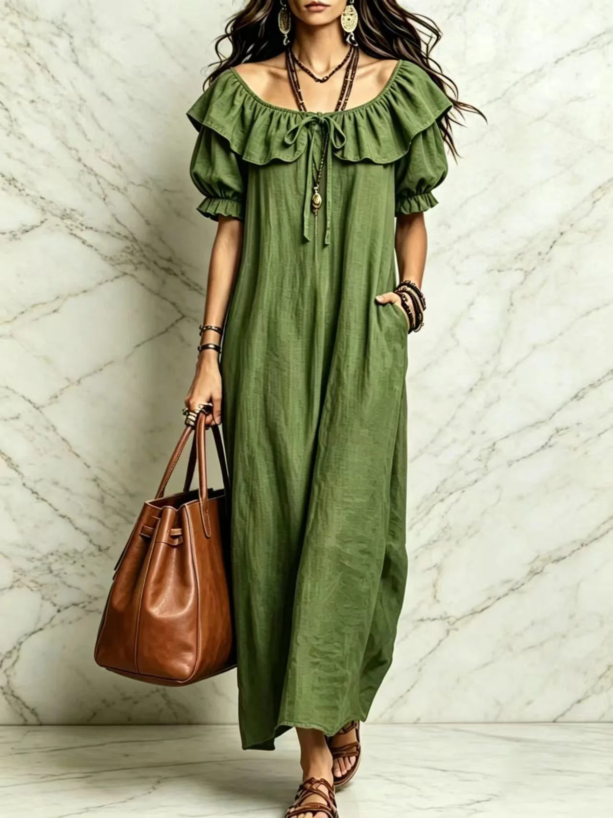Y2K Sleeveless Ruffles Splice Party Beach Maxi Dress — Casual Elegant Long Dress