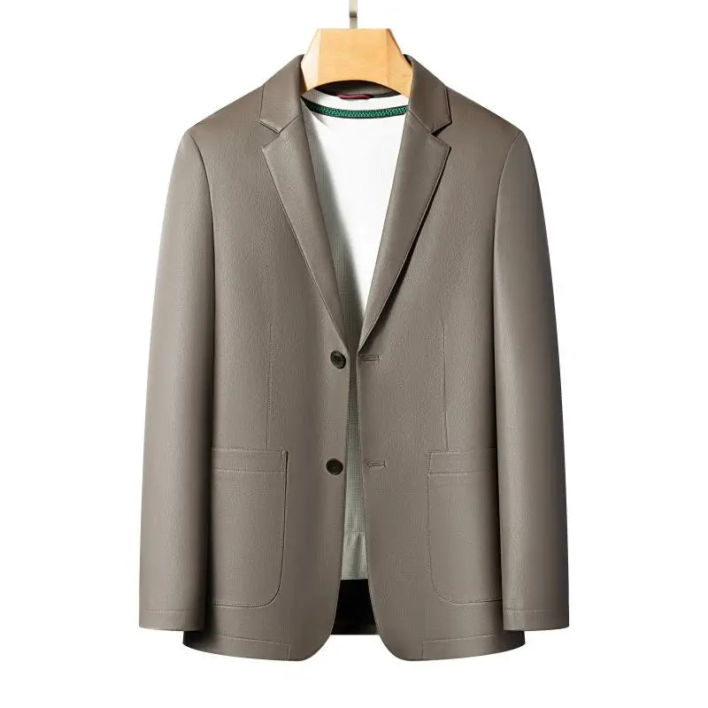 Spring and Autumn Leather Jackets, Casual Leather Suits, Men's Leather Jackets, Sheepskin Slim-Fit High-End Genuine Leather Jack
