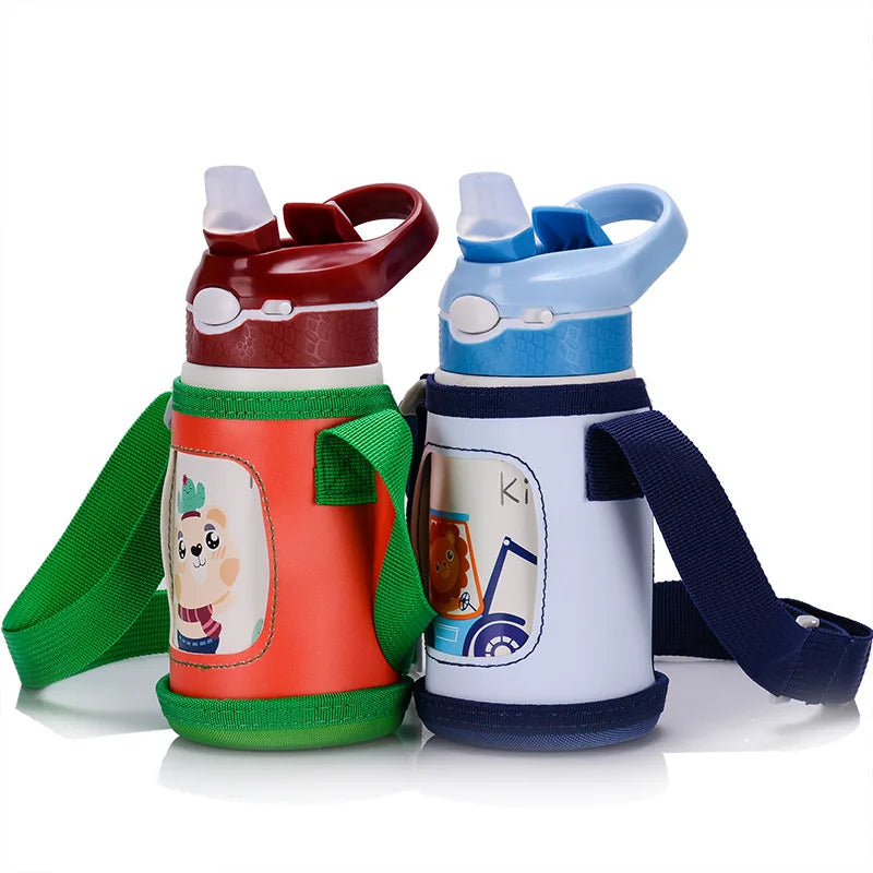 400ml Kids 316 Stainless Steel Vacuum Thermos Bottle – Duck-Billed Straw Tumbler, 6–12Hr Insulation