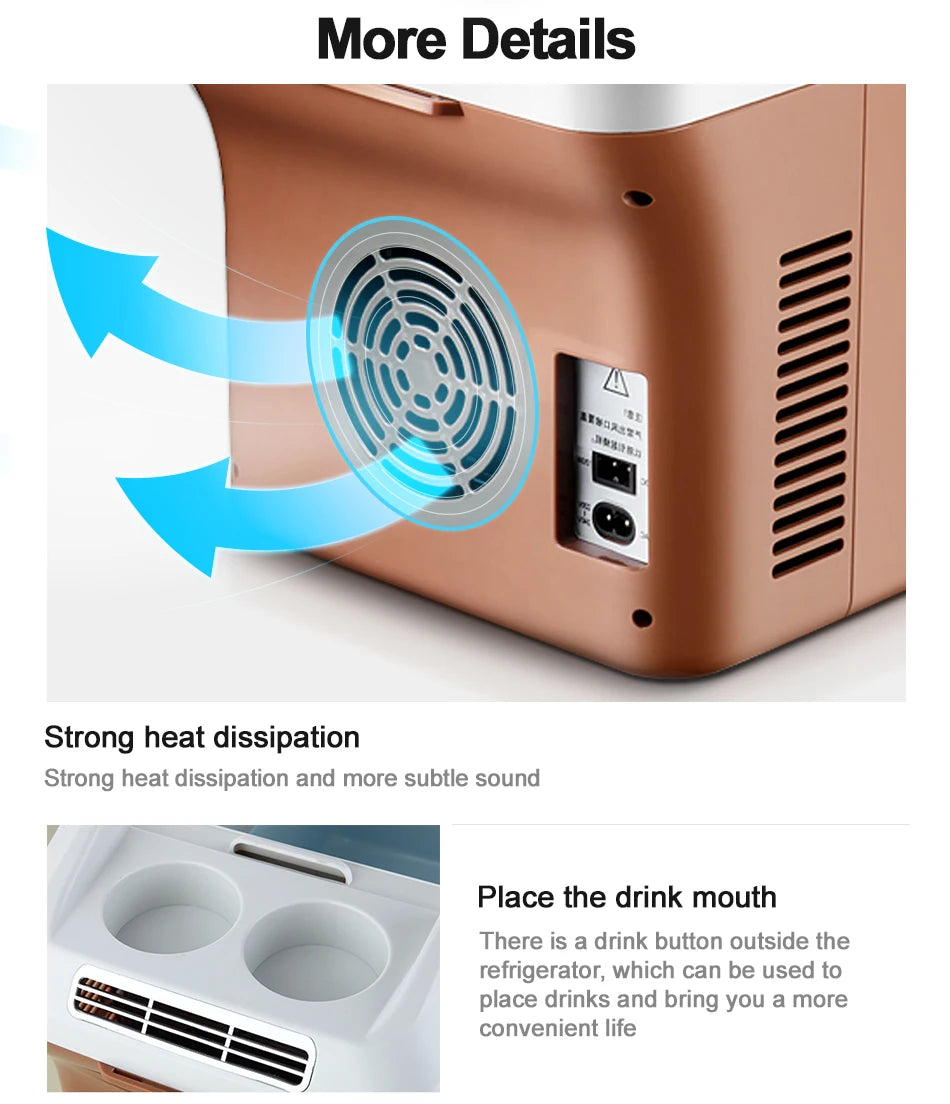 Yannice 15L Portable Mini Fridge — Home & Car Refrigerator with Digital Display & Super Cooling for Camping